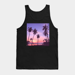 Palm Trees Ocean Sunset Silhouette Tank Top